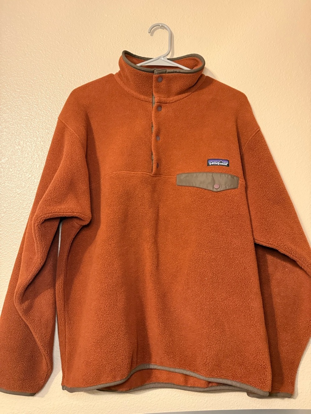 Patagonia Synchilla Rust Orange Snap-T Fleece Pullover